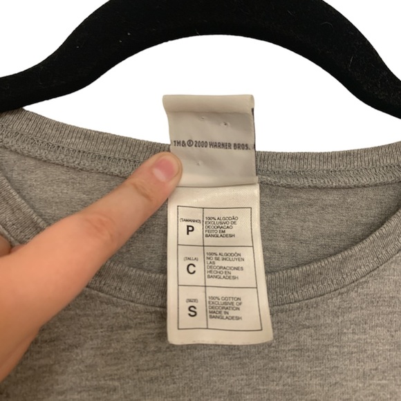 Warner Brothers Studio Looney Tunes Tweety Bird Embroidered Grey T Shirt Small - Picture 6 of 6